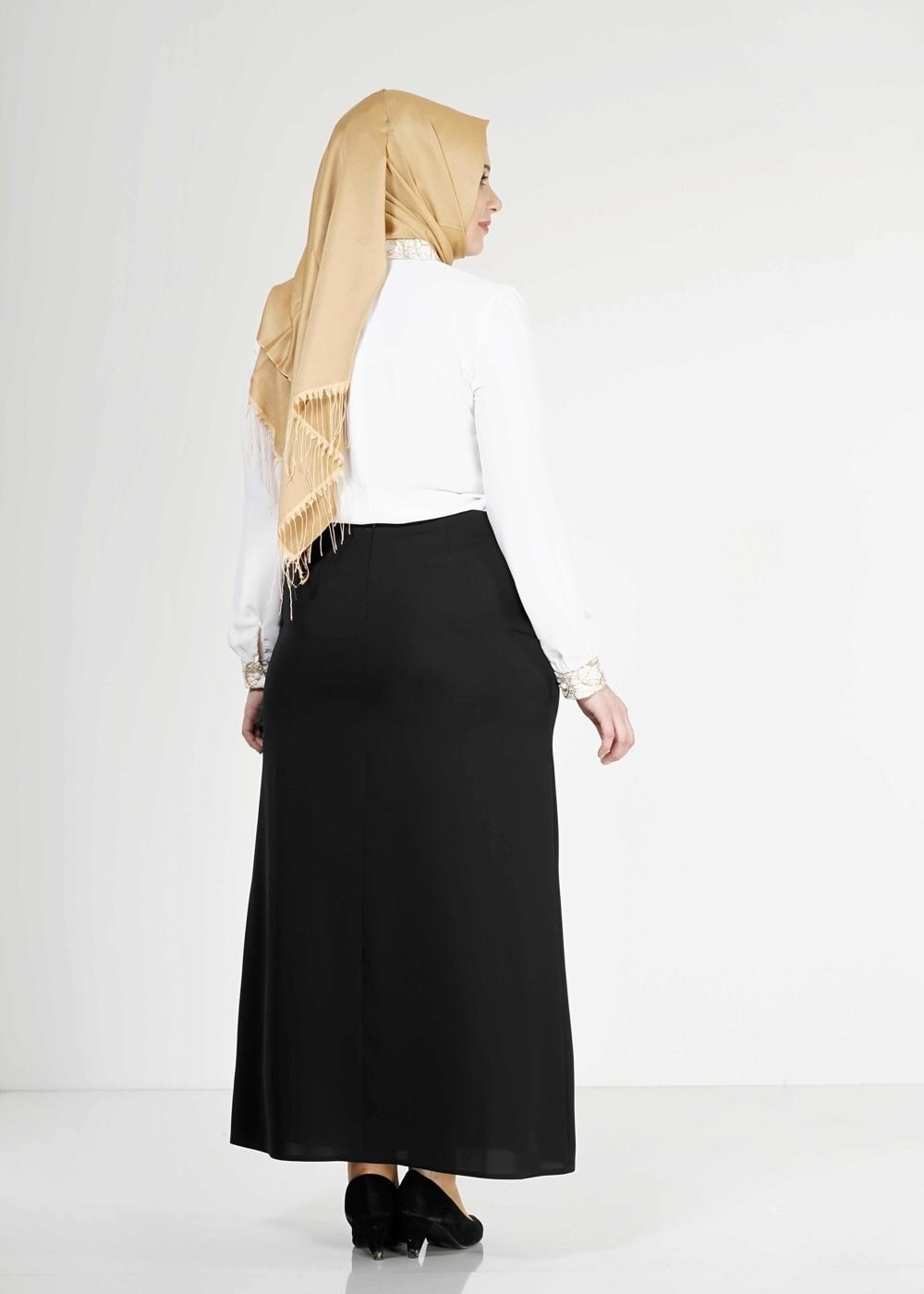 Tesettür giyim SİYAH 6667 Elite Tesettür Etek