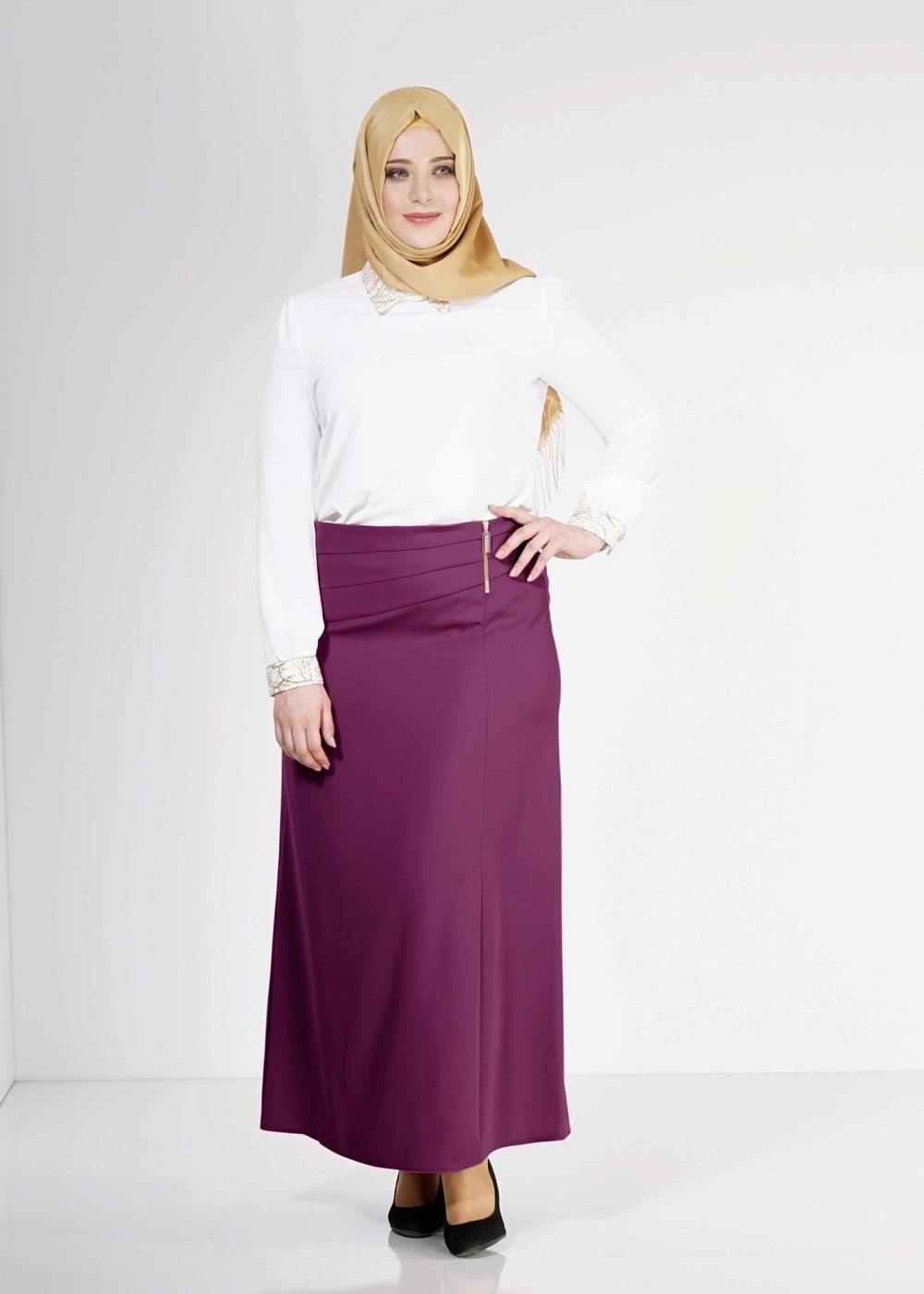 Tesettür giyim MOR 6667 Elite Tesettür Etek