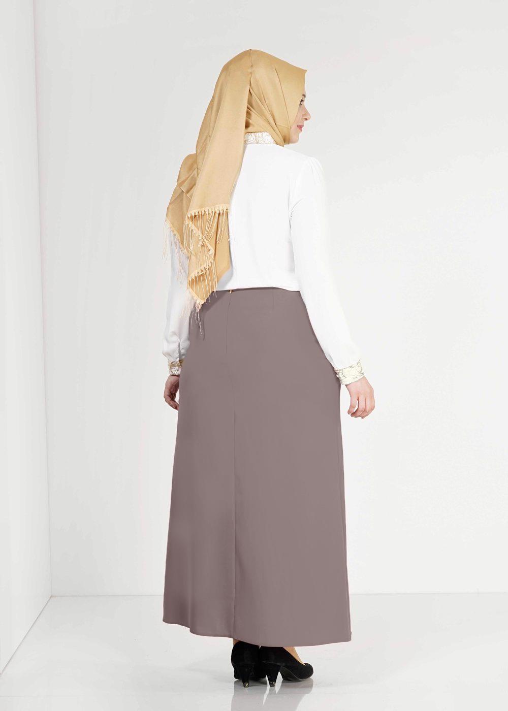 Tesettür giyim VİZON 6667 Elite Tesettür Etek