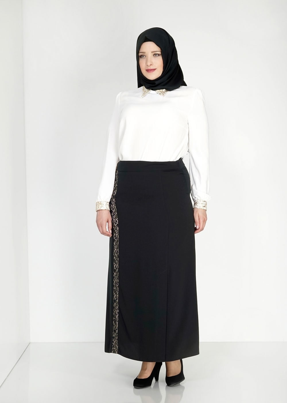 Tesettür giyim SİYAH 6670 Farah Tesettür Etek