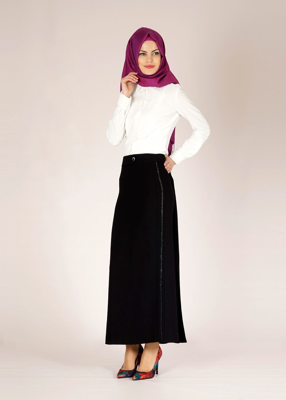 Tesettür giyim SİYAH 6673 Rado Tesettür Etek