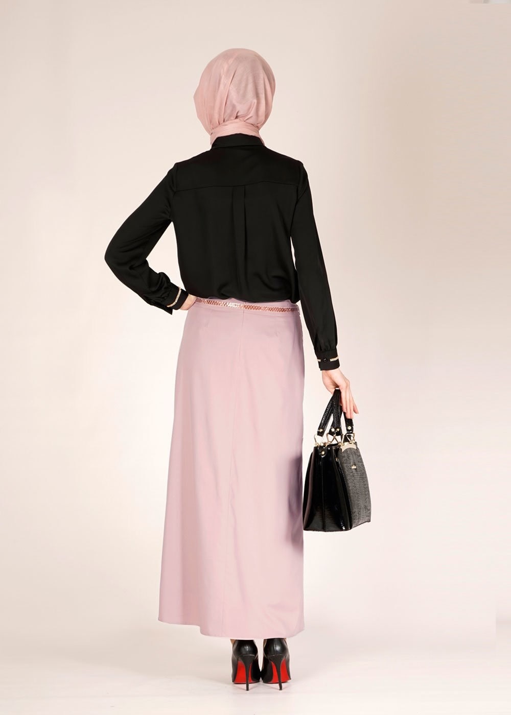 Tesettür giyim BEJ 6676 PLATO 313 ETEK 38/48 TEK40