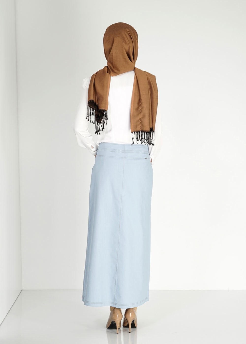 Tesettür giyim MAVİ 6679 Owen Tesettür Etek