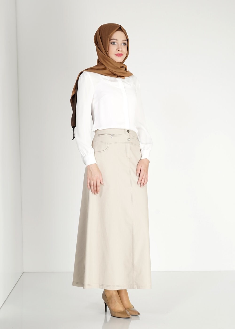 Tesettür giyim BEJ 6679 Owen Tesettür Etek