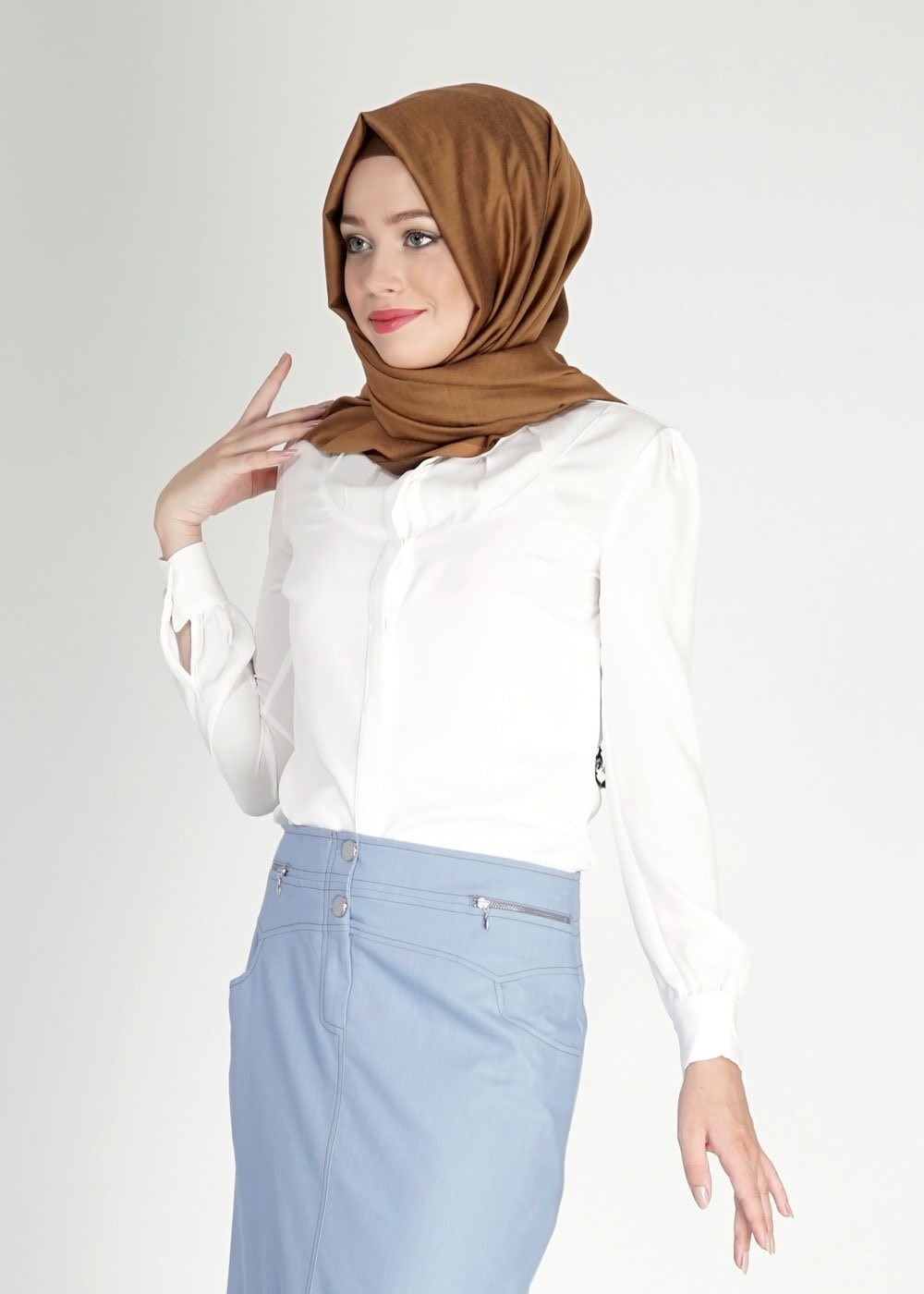 Tesettür giyim MAVİ 6679 Owen Tesettür Etek