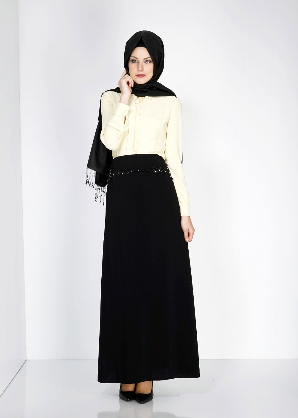 Tesettür giyim SİYAH 6680 Rado Tesettür Etek