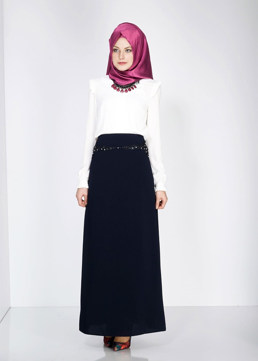 Tesettür giyim LACİVERT 6680 Rado Tesettür Etek