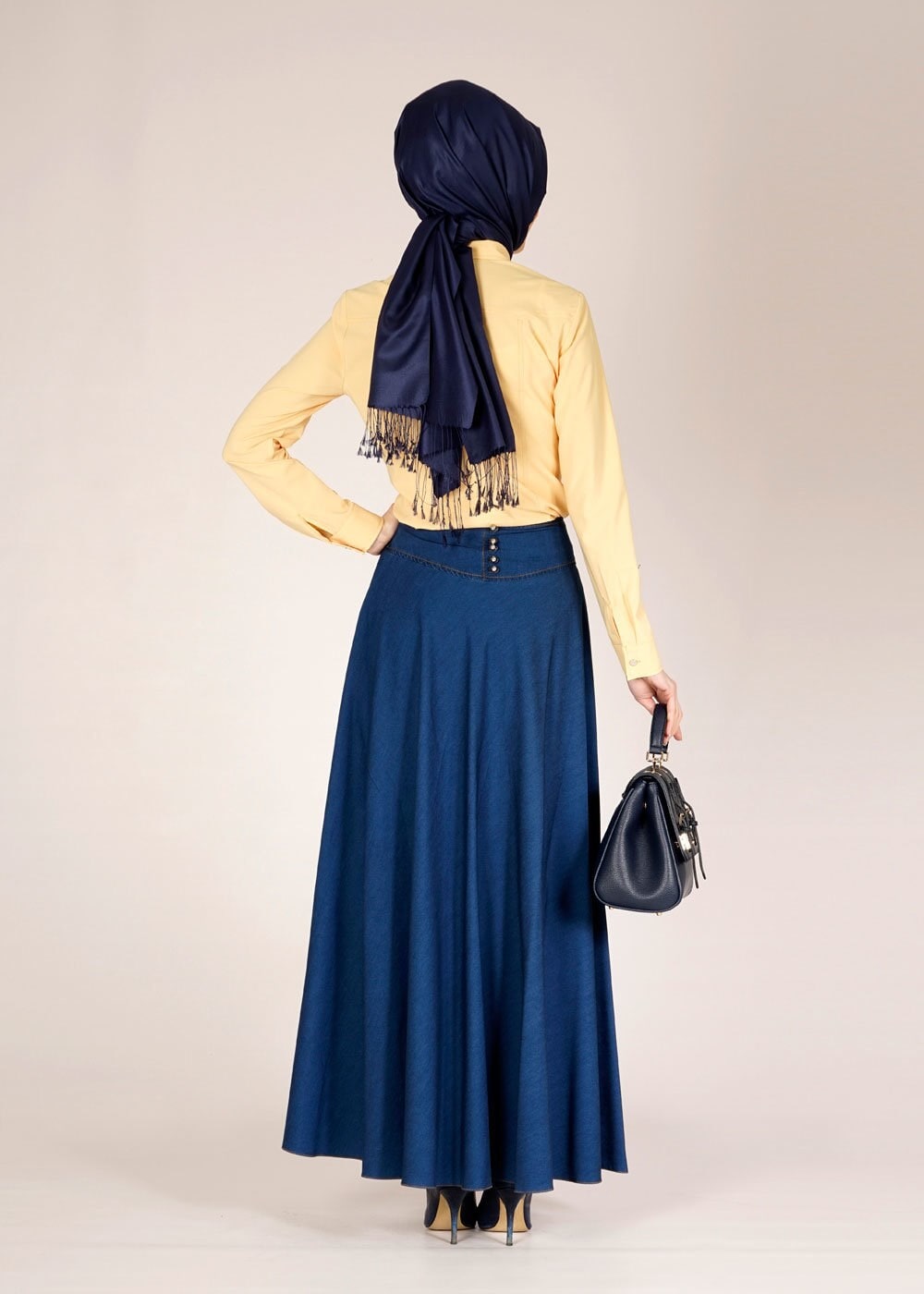 Tesettür giyim MAVİ 6681 MARYEL DÜZ ETEK 36/44(38-40) TEK38