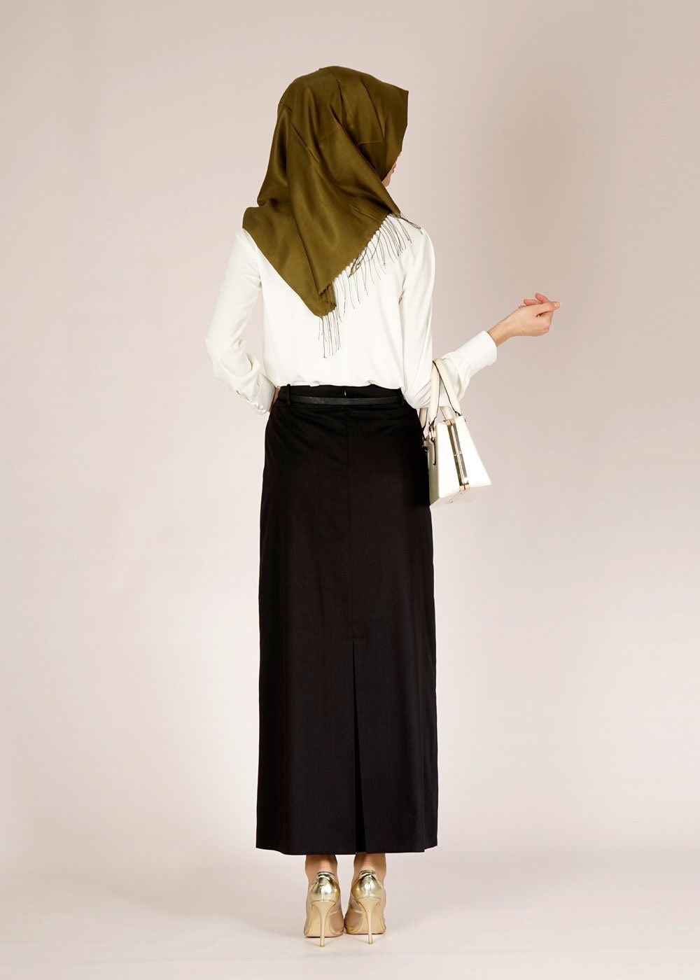 Tesettür giyim SİYAH 6682 LİFE ETEK 40/48 TEK38