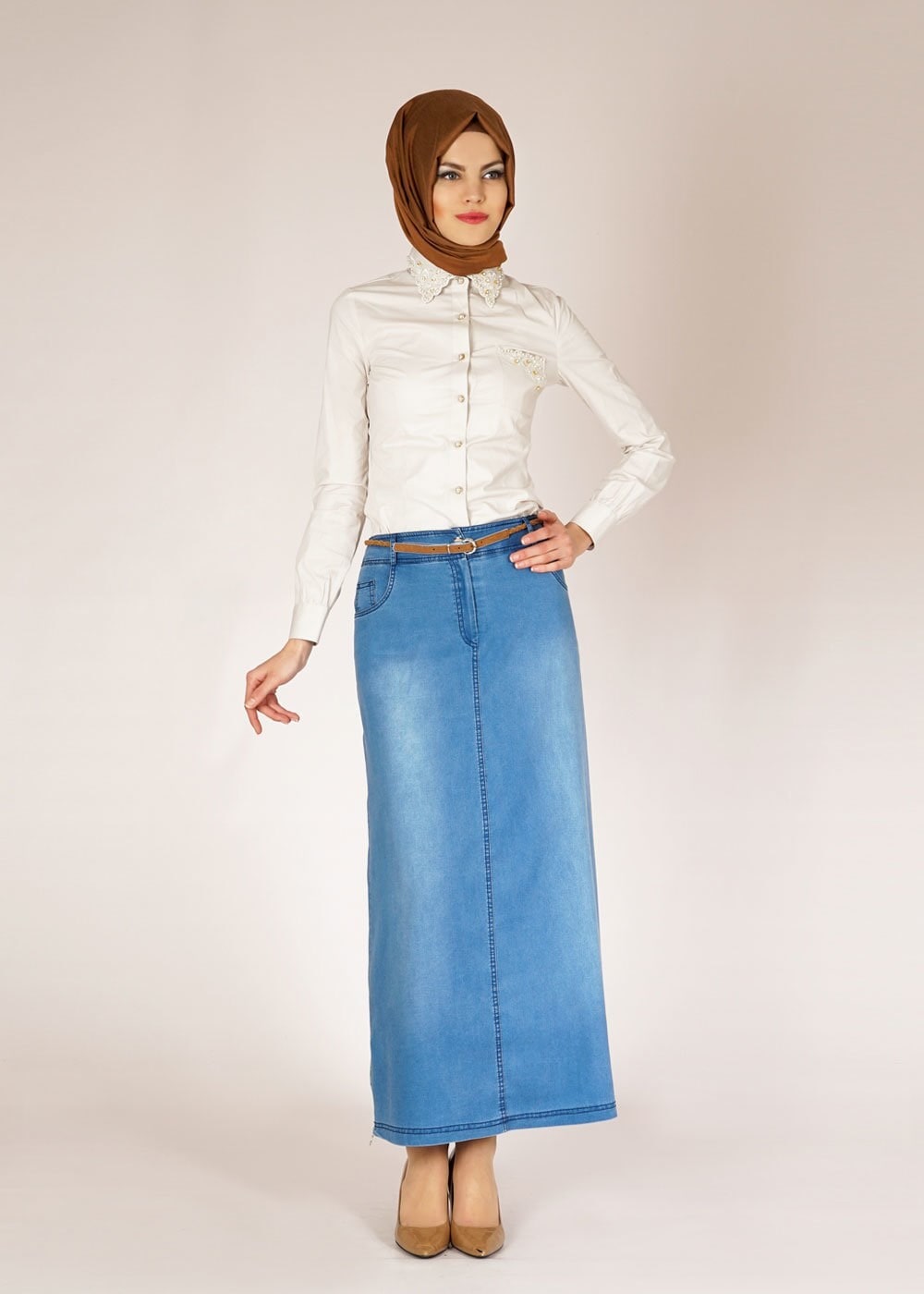 Tesettür giyim LACİVERT 6683 Noura 2163 Tesettür Etek