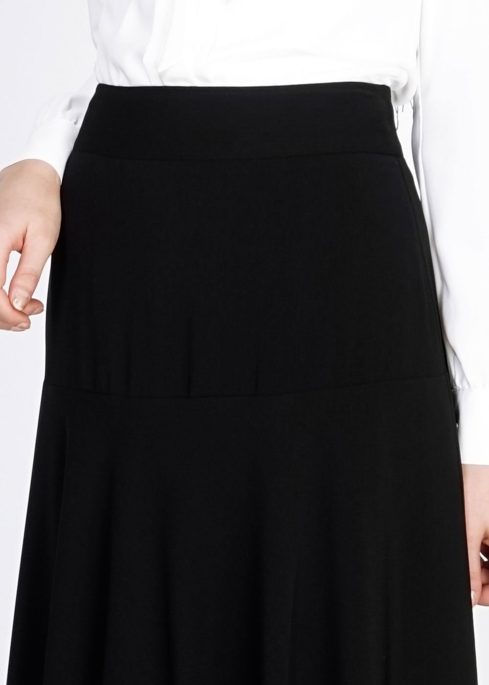 Tesettür giyim SİYAH GENİŞ KESİM ETEK 6687