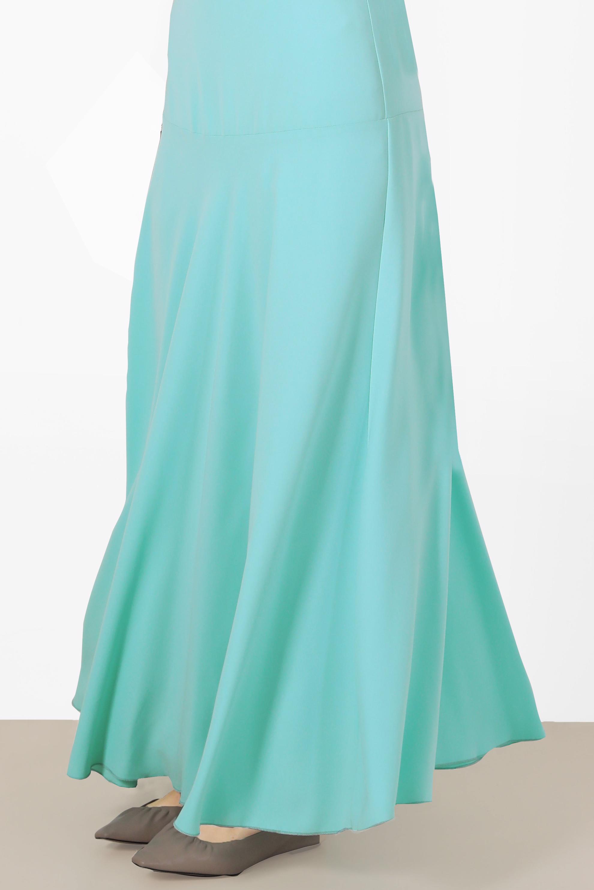 Tesettür giyim YEŞİL GENİŞ KESİM ETEK 6687