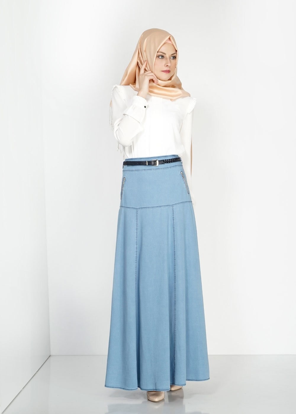 Tesettür giyim LACİVERT 6688 Noura Tesettür Etek