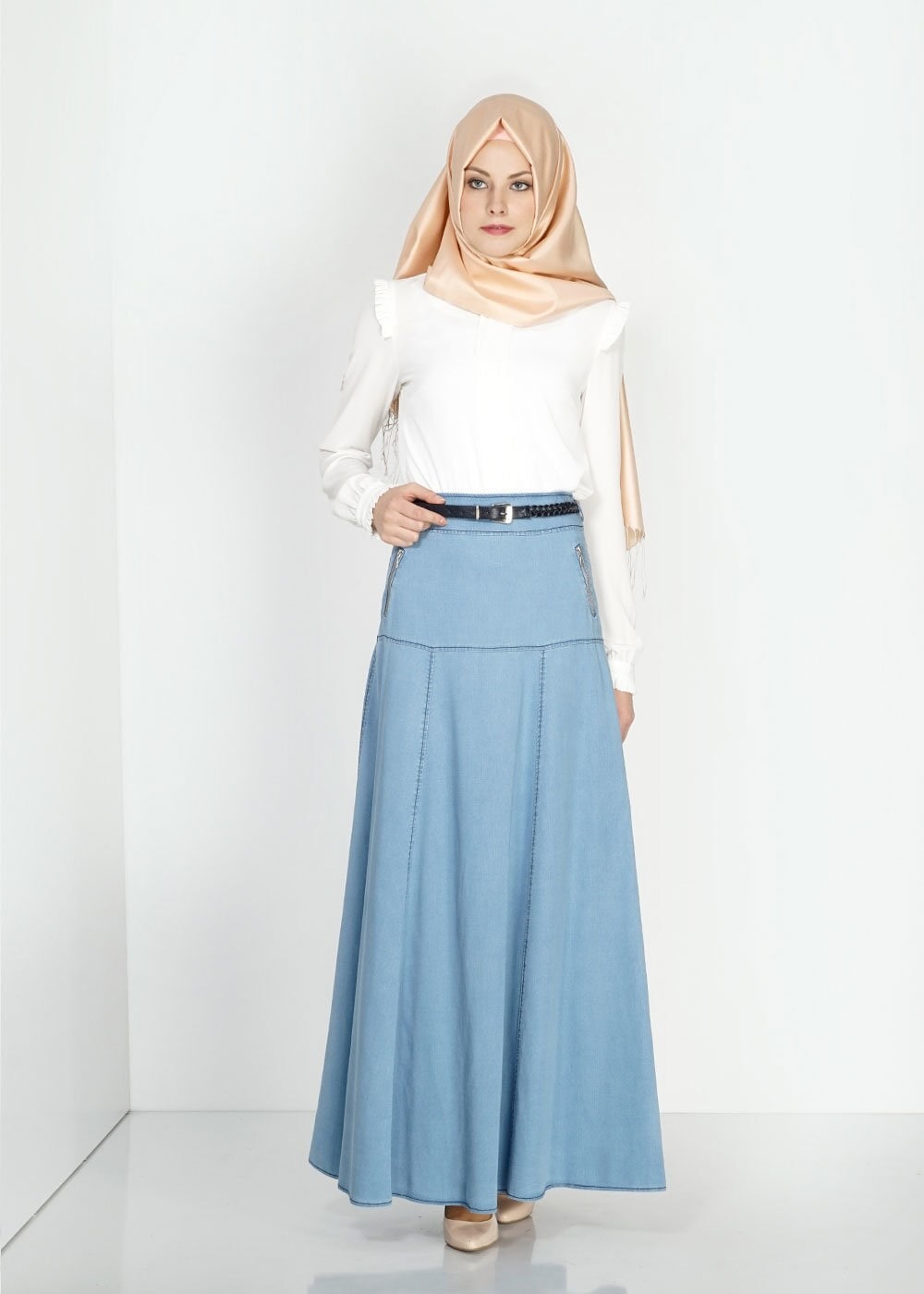 Tesettür giyim LACİVERT 6688 Noura Tesettür Etek