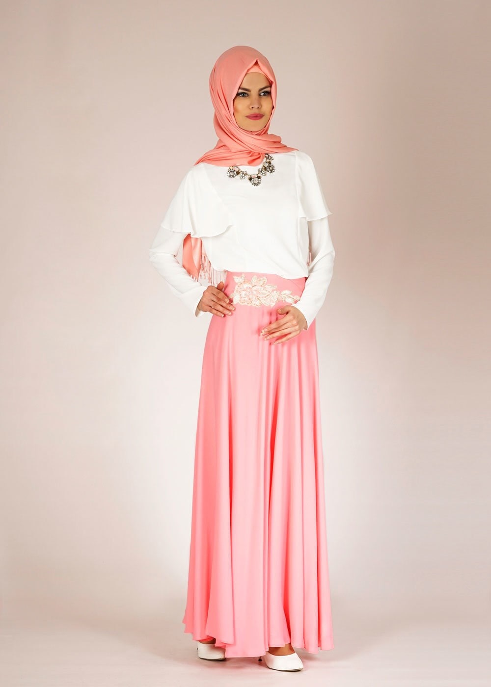 Tesettür giyim PEMBE 6689 SİSLEY 6235 ETEK 38/44(38-40) TEK38