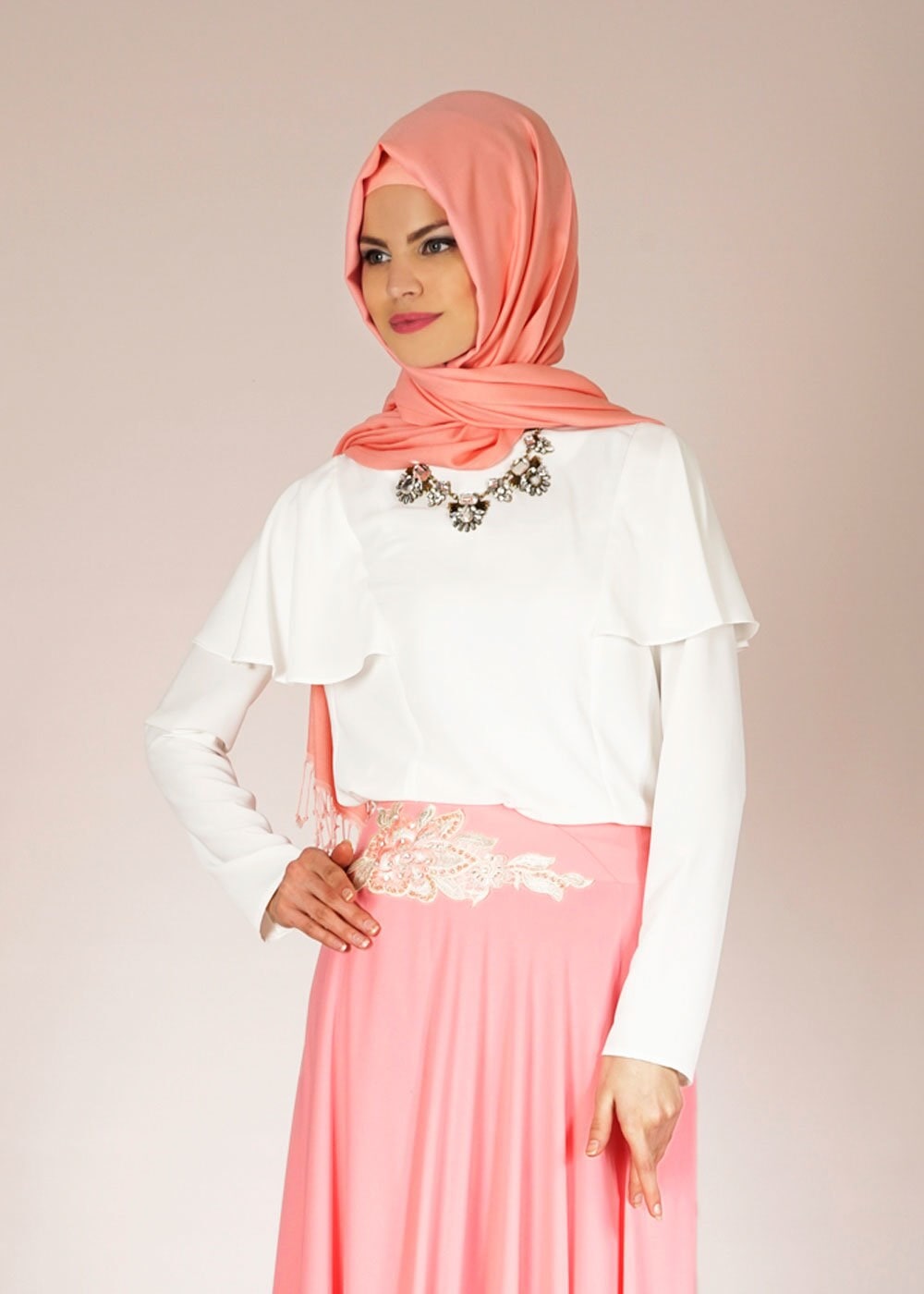 Tesettür giyim PEMBE 6689 SİSLEY 6235 ETEK 38/44(38-40) TEK38