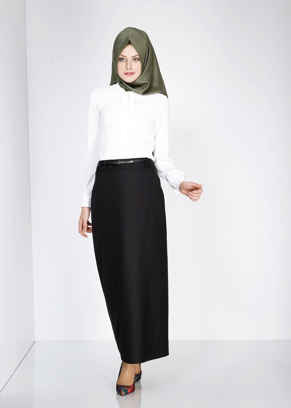Tesettür giyim SİYAH 6694 Crista Tesettür Etek