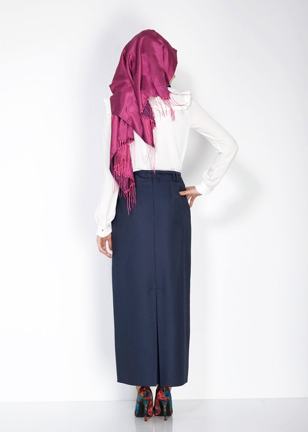 Tesettür giyim LACİVERT 6694 Crista Tesettür Etek