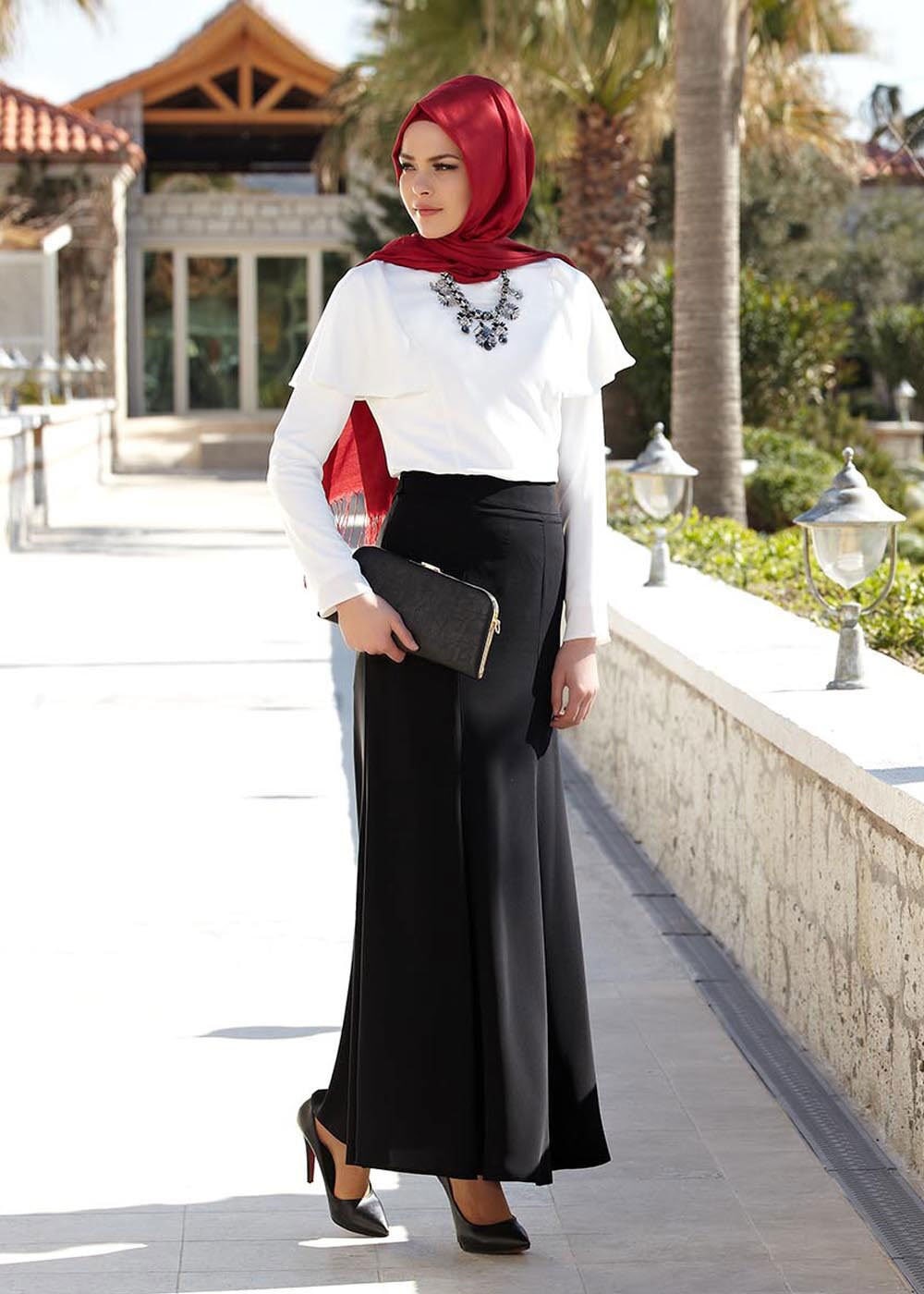 Tesettür giyim SİYAH 6695 Farah Tesettür Etek