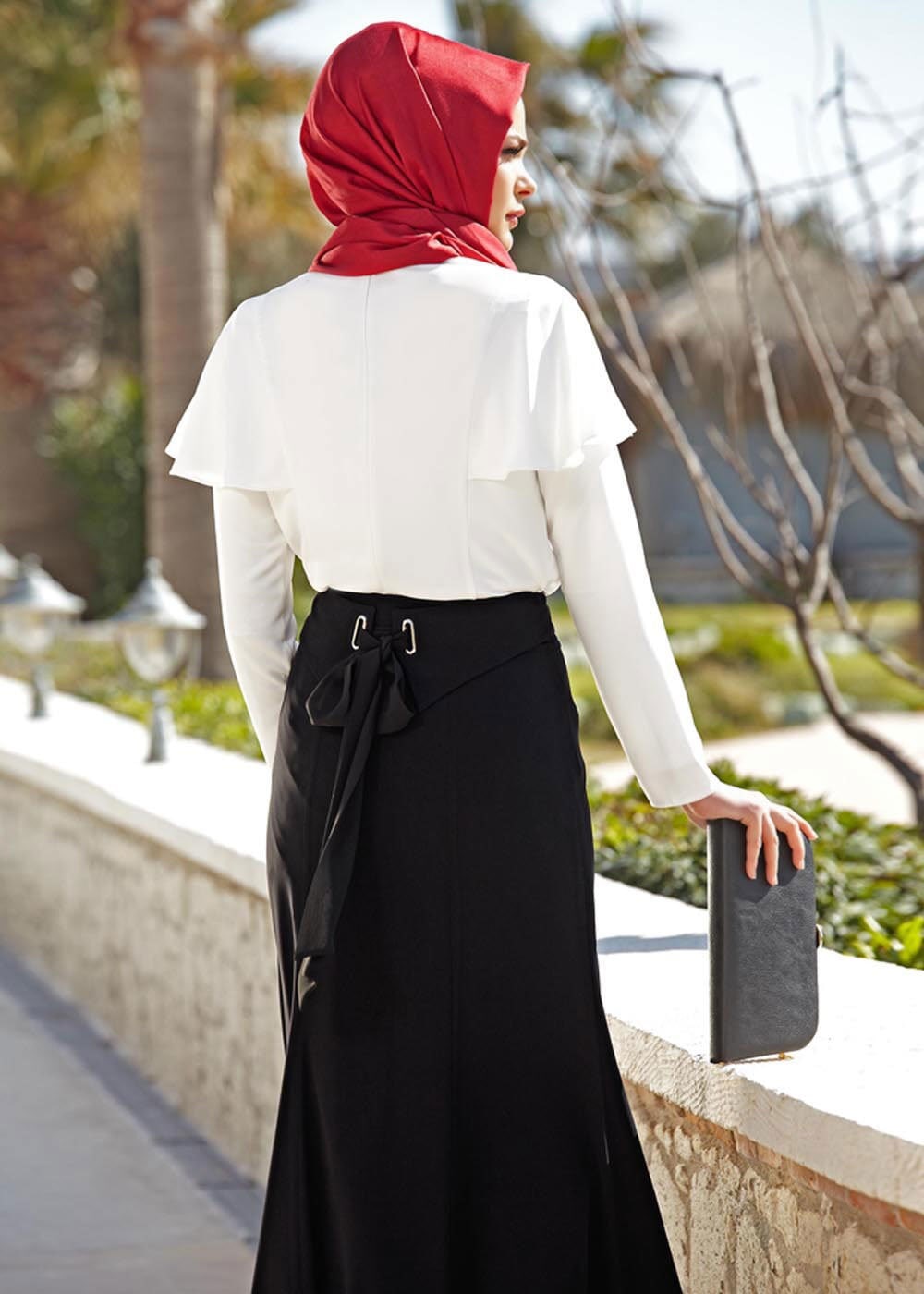 Tesettür giyim SİYAH 6695 Farah Tesettür Etek