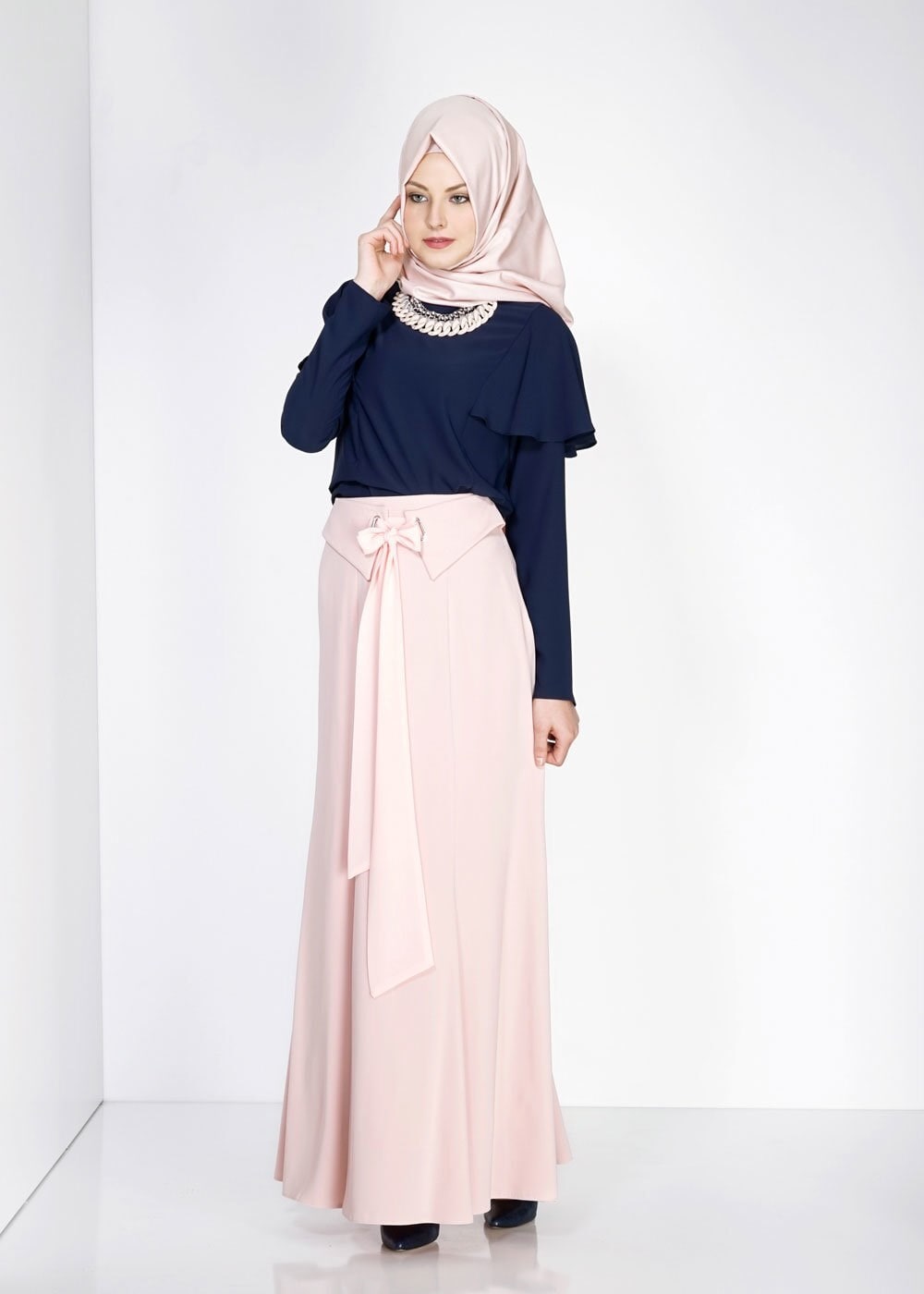 Tesettür giyim PUDRA 6695 Farah Tesettür Etek