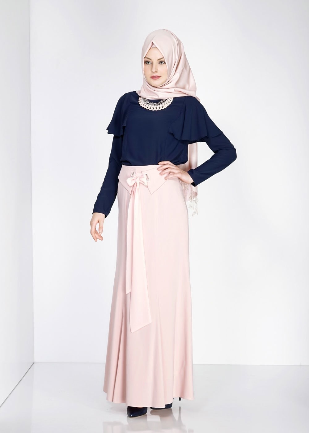 Tesettür giyim PUDRA 6695 Farah Tesettür Etek