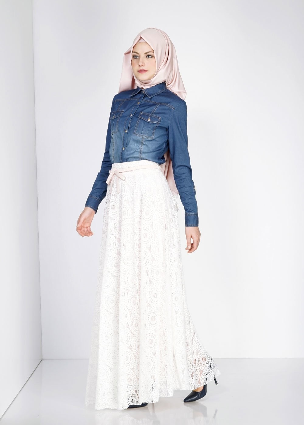 Tesettür giyim BEJ 6697 Moon Tesettür Etek