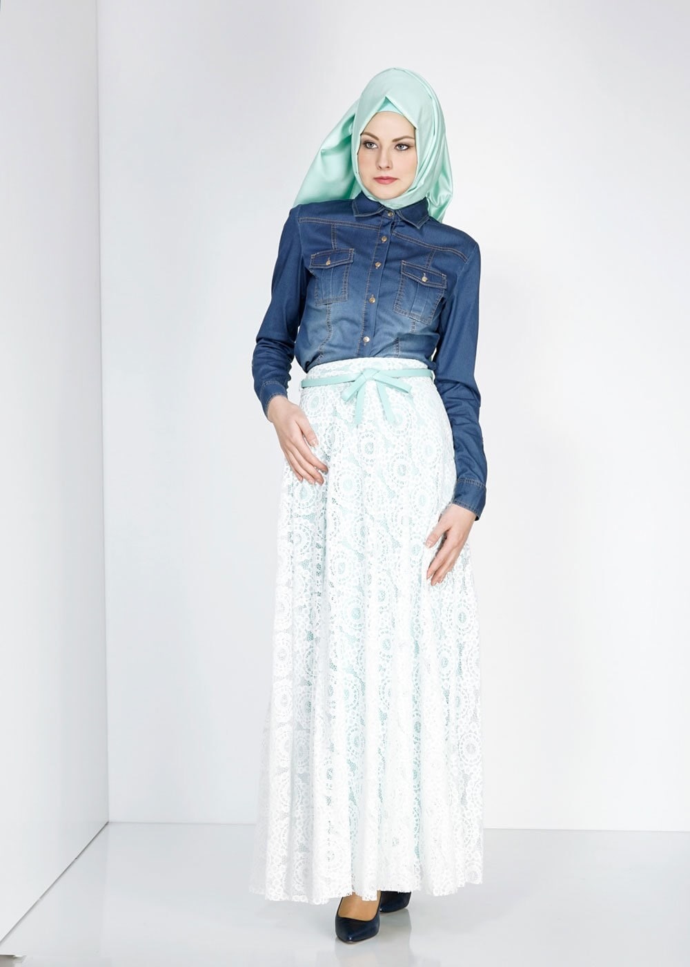 Tesettür giyim BEJ 6697 Moon Tesettür Etek