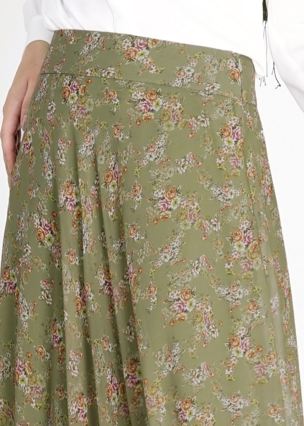 Tesettür giyim HAKİ 6698 Evite Tesettür Etek