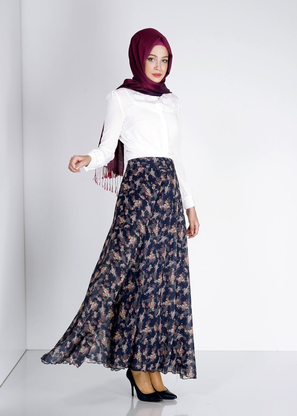 Tesettür giyim LACİVERT 6698 Evite Tesettür Etek