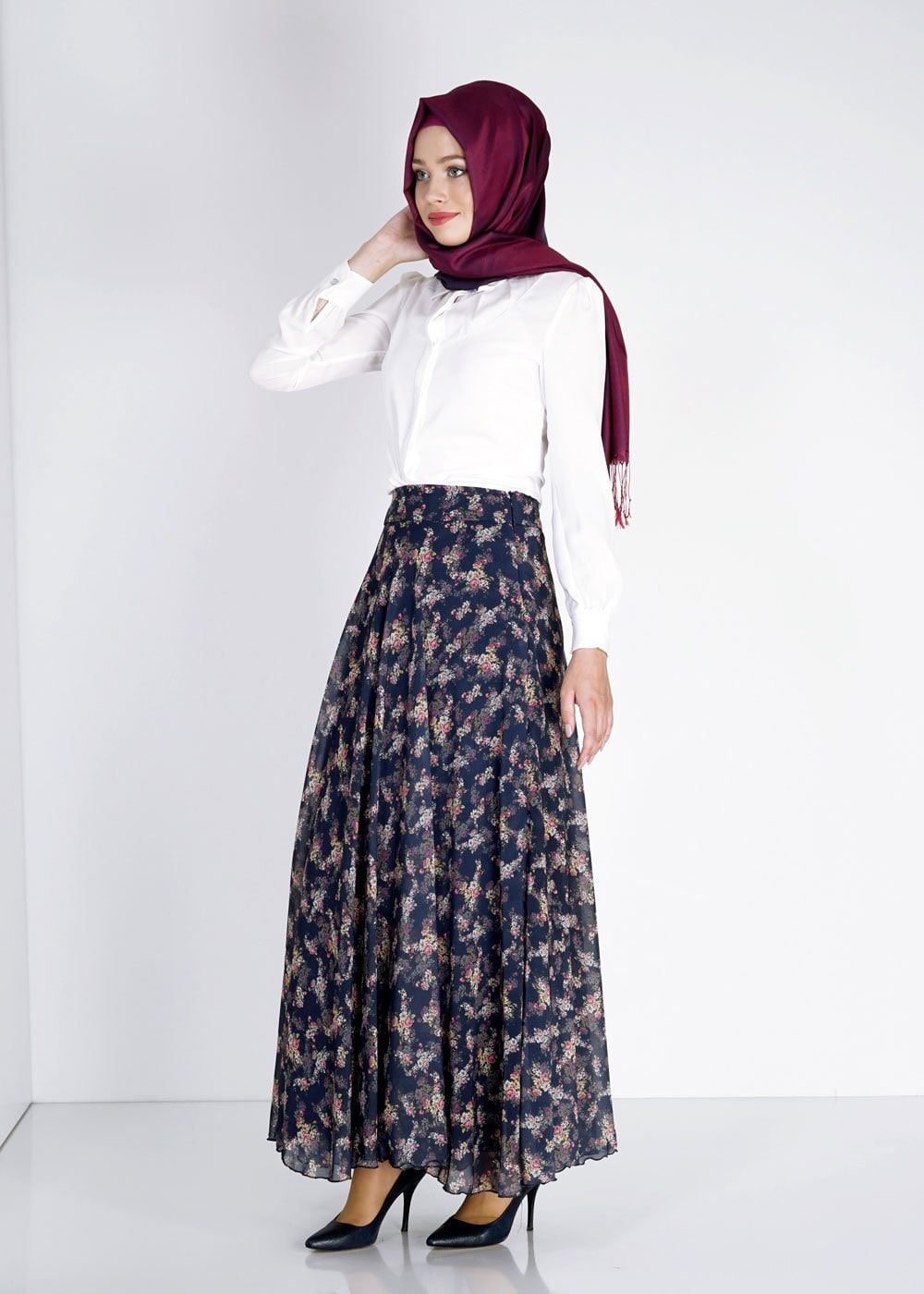 Tesettür giyim LACİVERT 6698 Evite Tesettür Etek