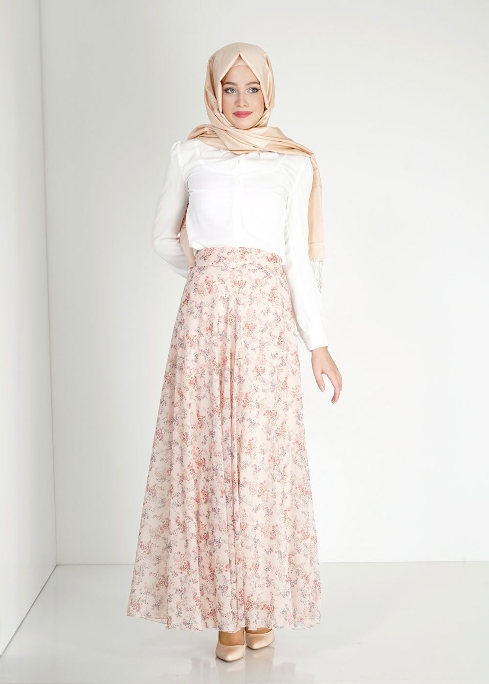 Tesettür giyim PUDRA 6698 Evite Tesettür Etek