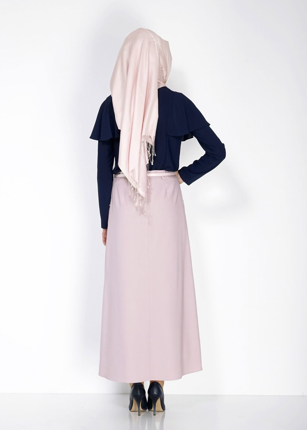 Tesettür giyim PUDRA 6704 Ladin Tesettür Etek