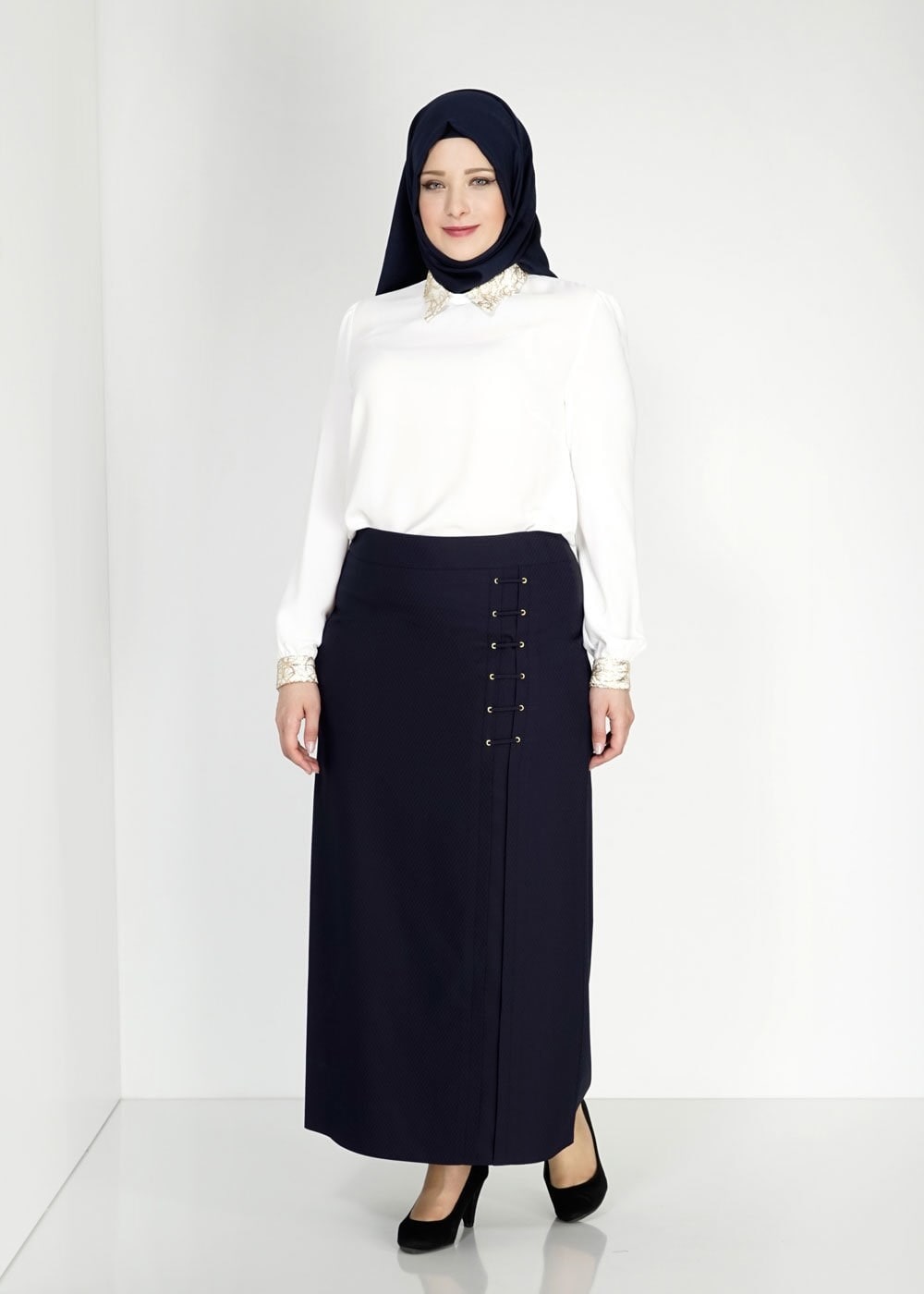 Tesettür giyim LACİVERT 6705 Ardıç Tesettür Etek