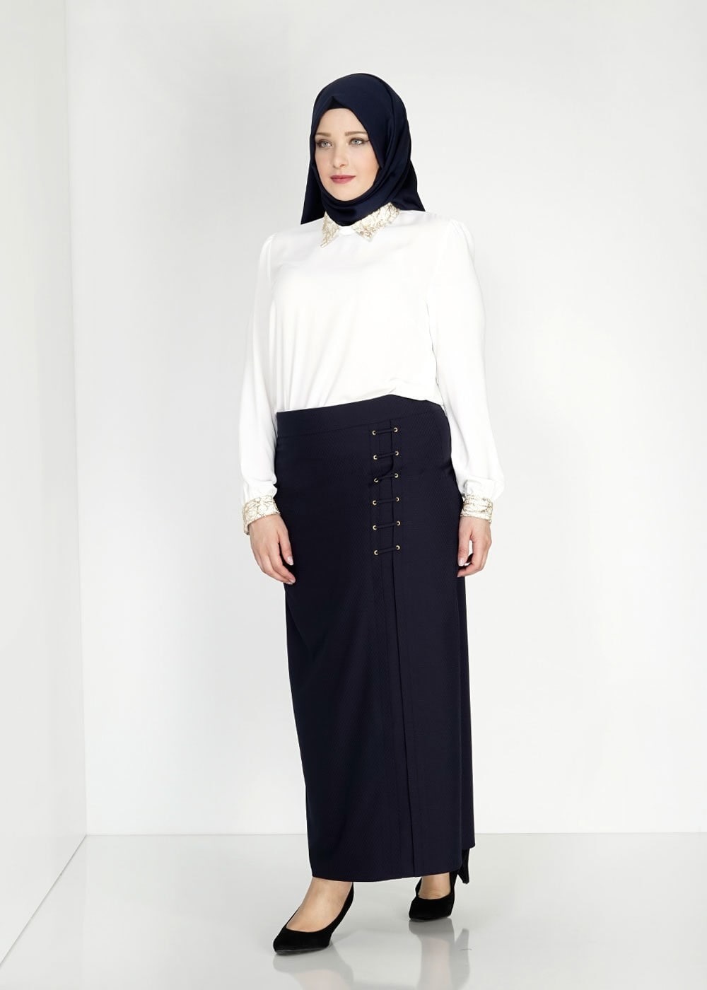 Tesettür giyim LACİVERT 6705 Ardıç Tesettür Etek