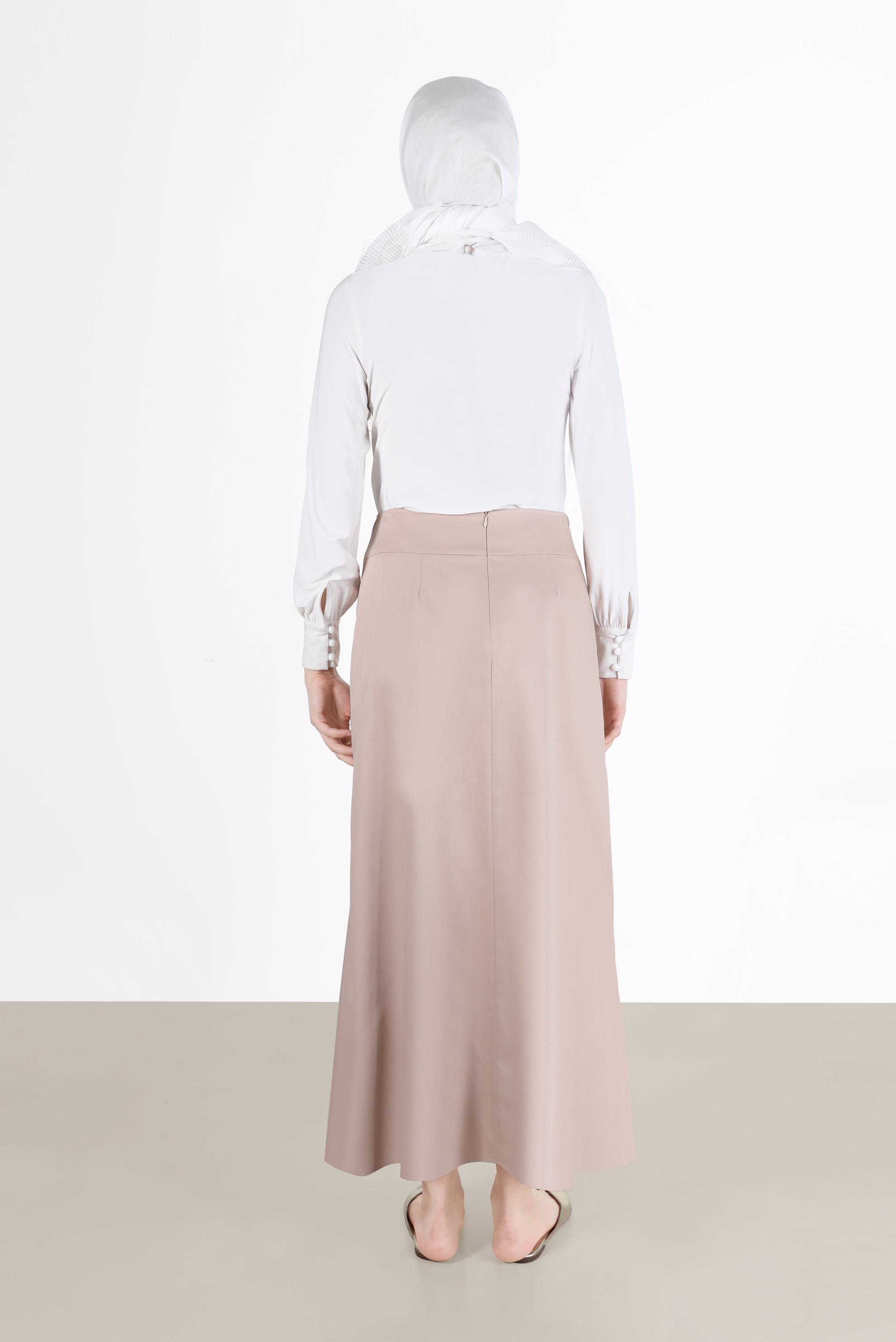 Tesettür giyim PUDRA KEMER DETAYLI ETEK 6706 