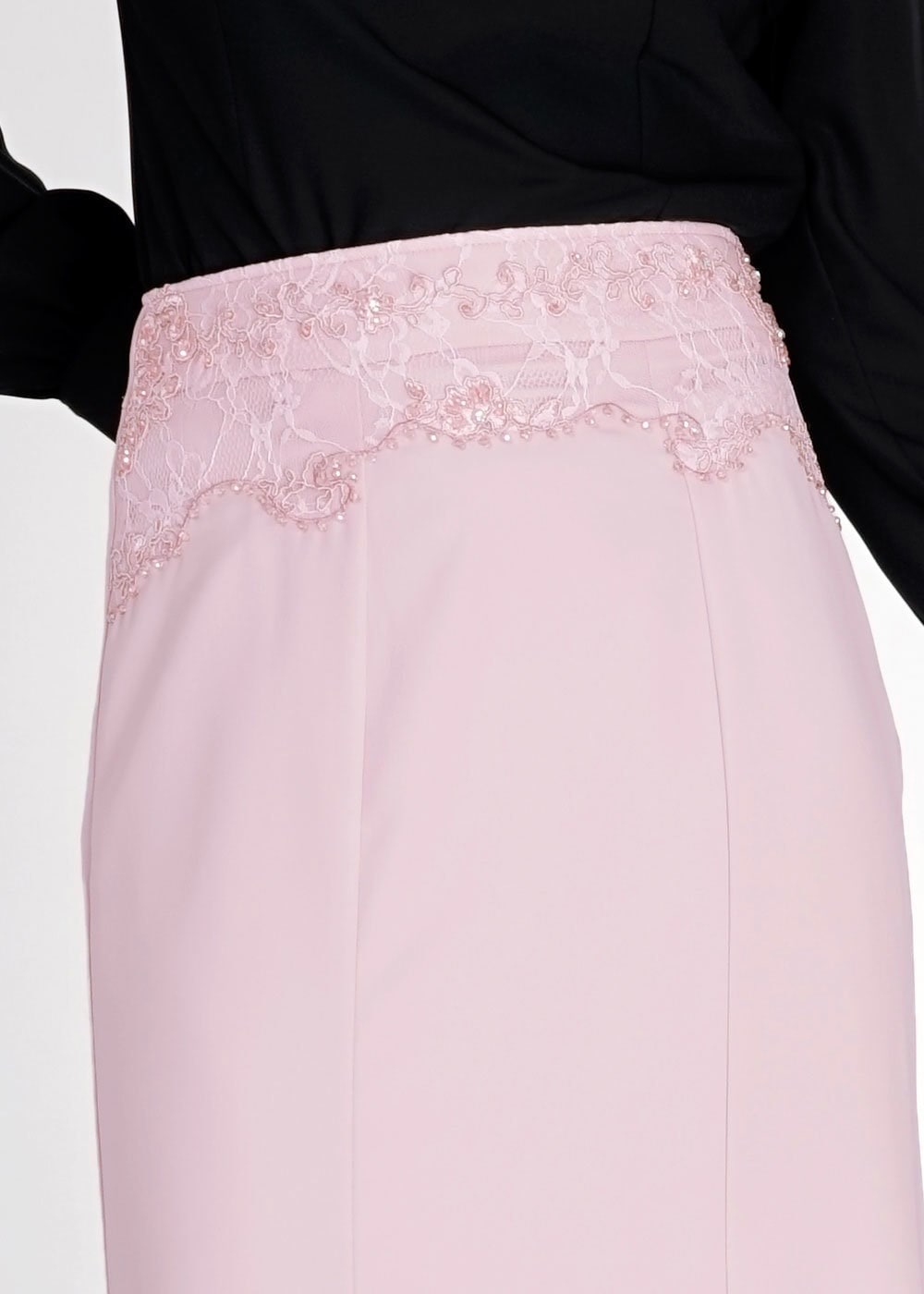 Tesettür giyim PUDRA NAKIŞ İŞLEMELİ TAŞ DETAYLI ETEK 6707