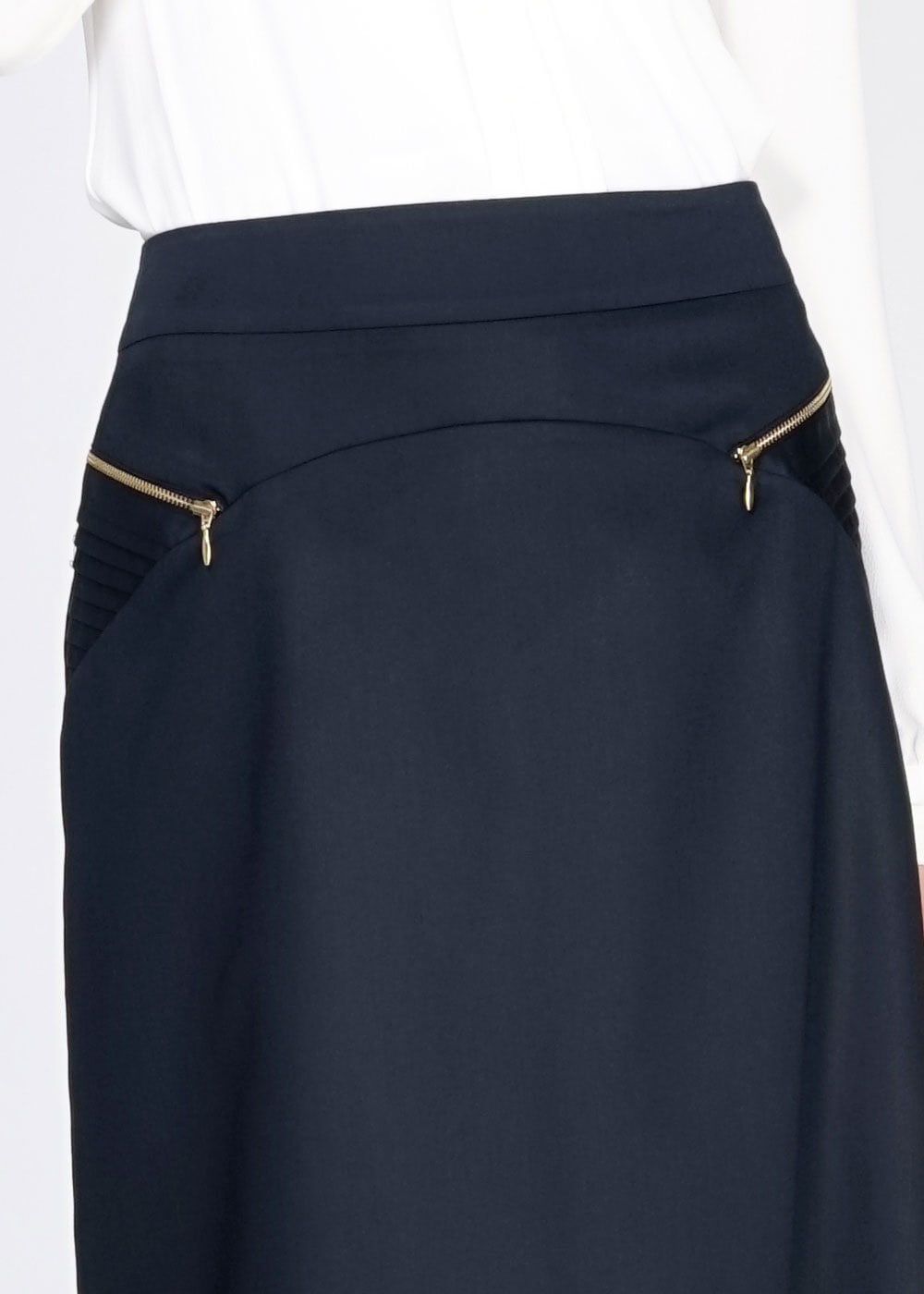 Tesettür giyim LACİVERT FERMUAR DETAYLI ETEK 6708