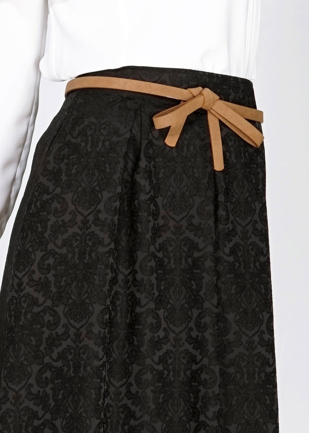 Tesettür giyim SİYAH 6710 Almina Jakar Tesettür Etek