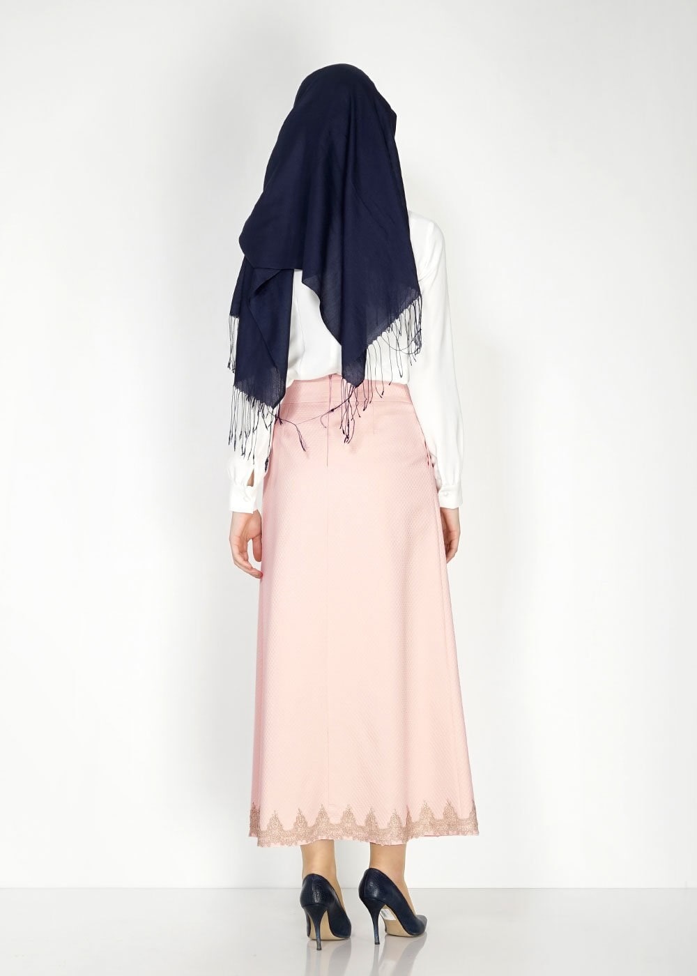 Tesettür giyim PUDRA 6712 Neva Jakar Tesettür Etek