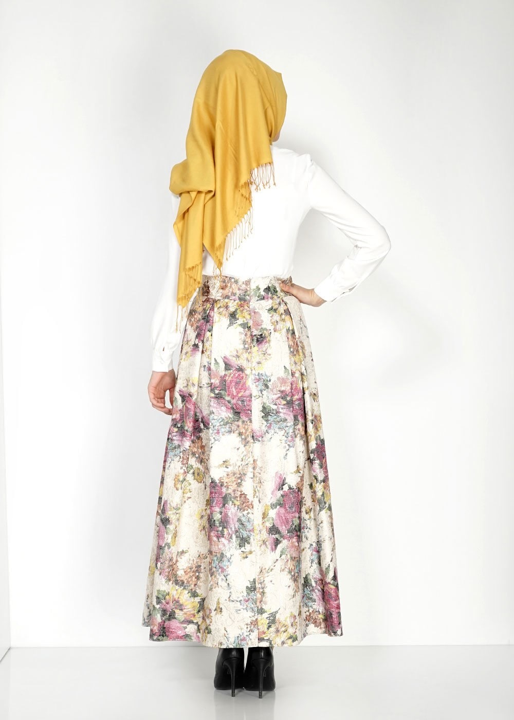 Tesettür giyim BEJ 6713 Jakar Tesettür Etek