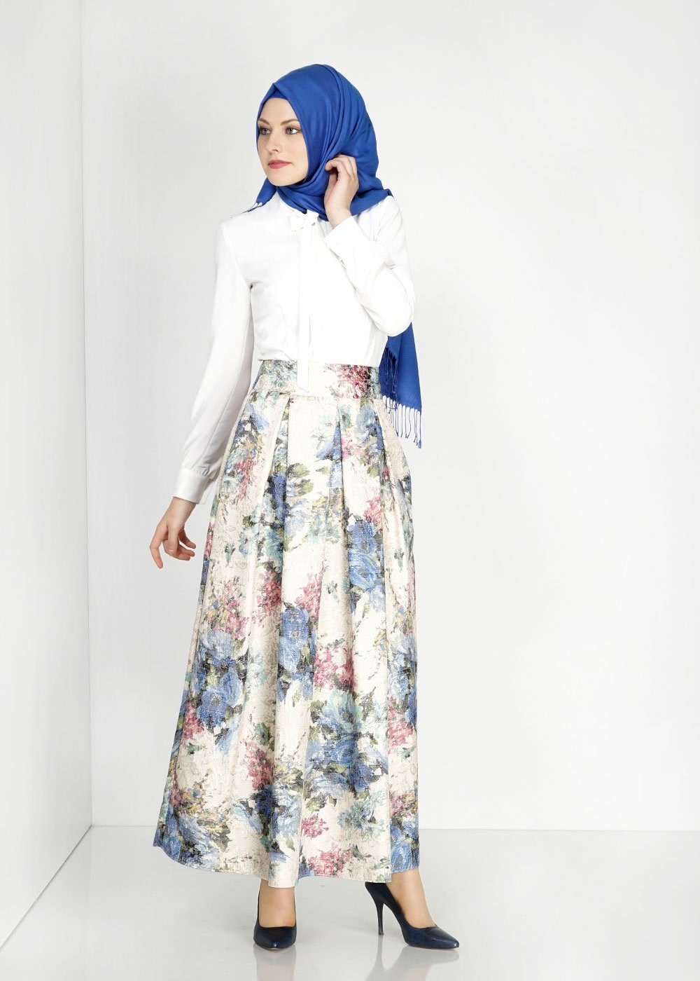 Tesettür giyim BEJ 6713 Jakar Tesettür Etek