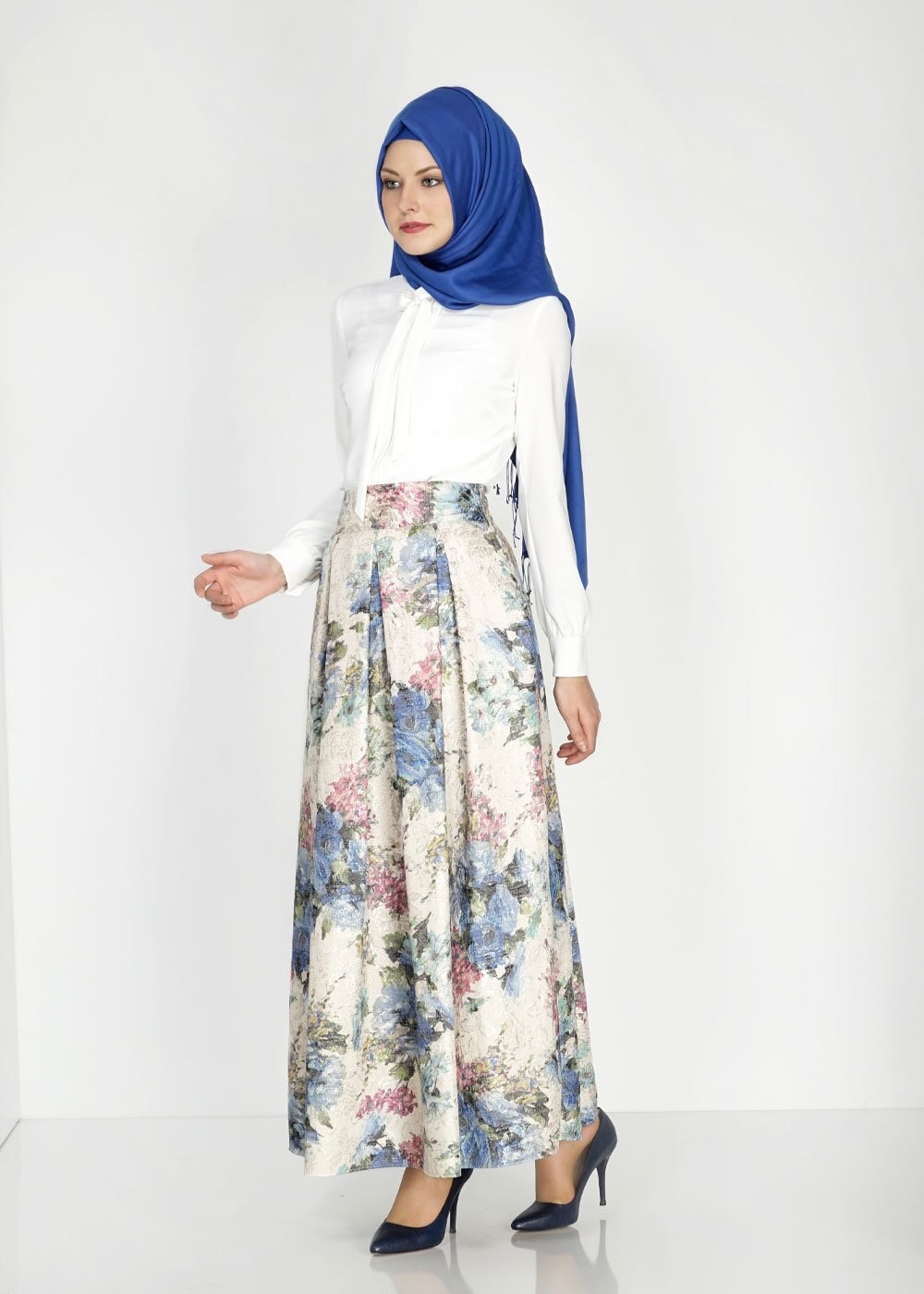 Tesettür giyim BEJ 6713 Jakar Tesettür Etek