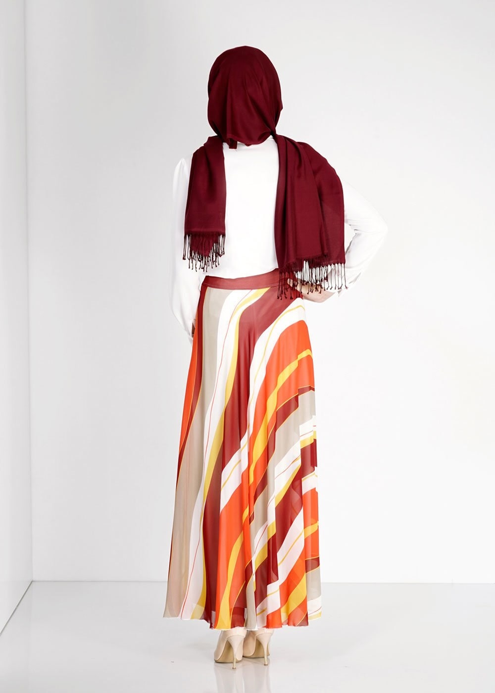 Tesettür giyim BORDO 6714 Neptün Tesettür Etek