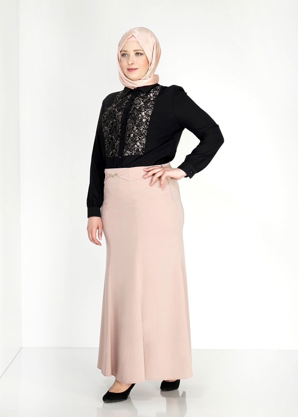 Tesettür giyim PUDRA 6715 Sarah Tesettür Etek