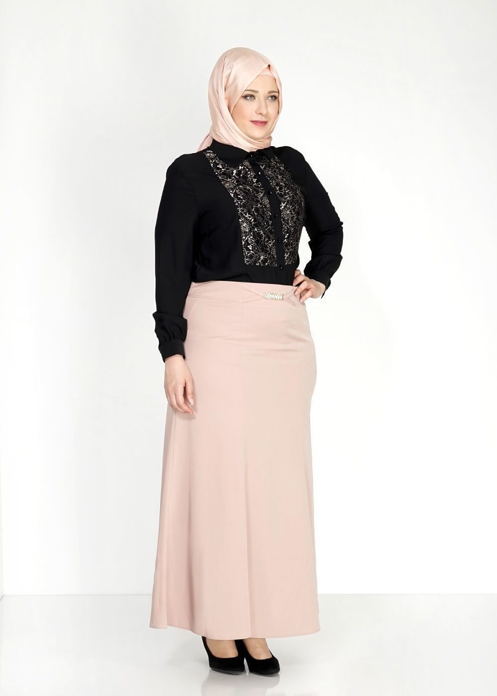 Tesettür giyim PUDRA 6715 Sarah Tesettür Etek