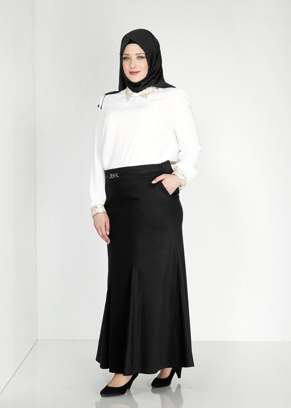 Tesettür giyim SİYAH 6716 Essen Tesettür Etek