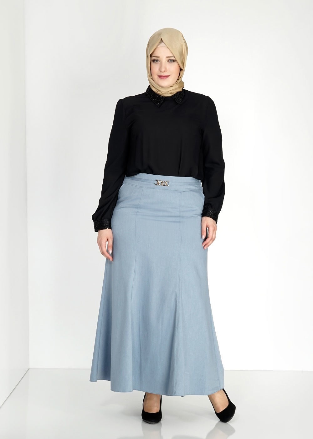 Tesettür giyim MAVİ 6716 Essen Tesettür Etek