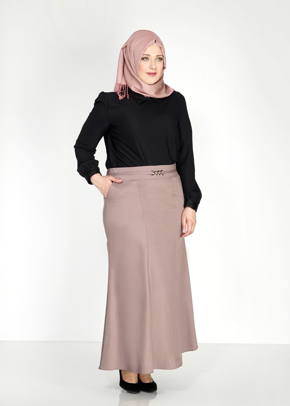 Tesettür giyim VİZON 6716 Essen Tesettür Etek