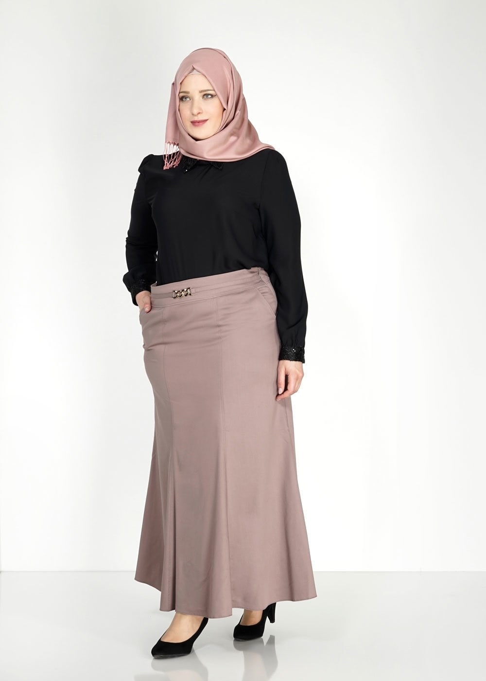 Tesettür giyim VİZON 6716 Essen Tesettür Etek